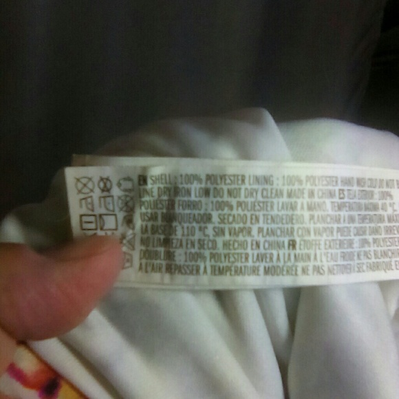 Forever 21 White w/ Floral Print Open Back Elastic Waist Lined Dress Size Large - Picture 6 of 6